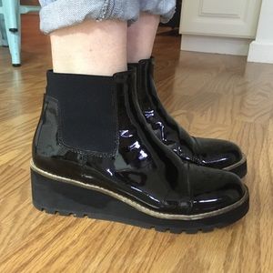Eileen Fisher Patent Leather Chelsea Boots